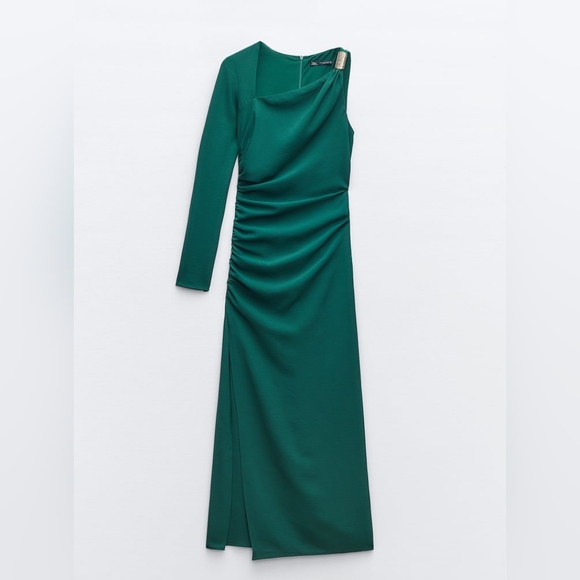 🏵️💚 METAL PIECE ASYMMETRIC DRESS - Picture 6 of 13